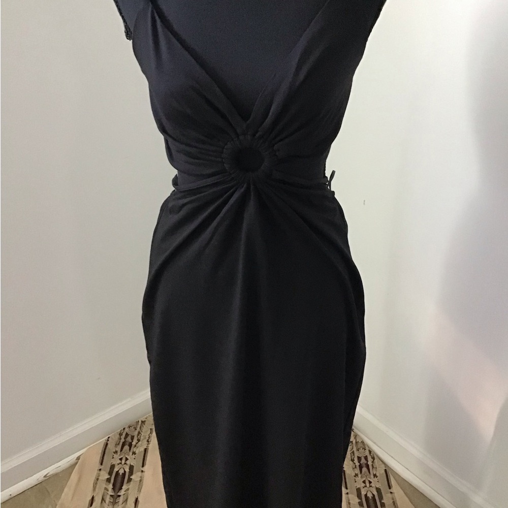 Walter Baker maxi cutout Black Ring-Accent Dress